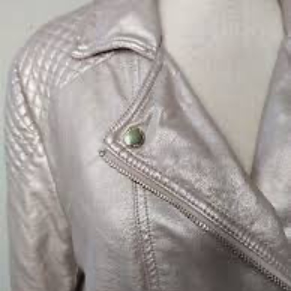 Tommy Hilfiger Women’s Moto jacket, blush pink metallic XL - Picture 4 of 5